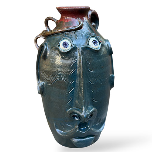 Johnathan Corn 10" Face Jug w/Lizard DP5287